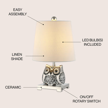 Justina 16" Ceramic Mini LED Table Lamp